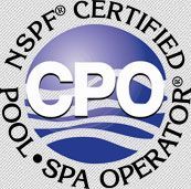 NSPF Certified Pool and Spa Operator. CPO Certified logo.